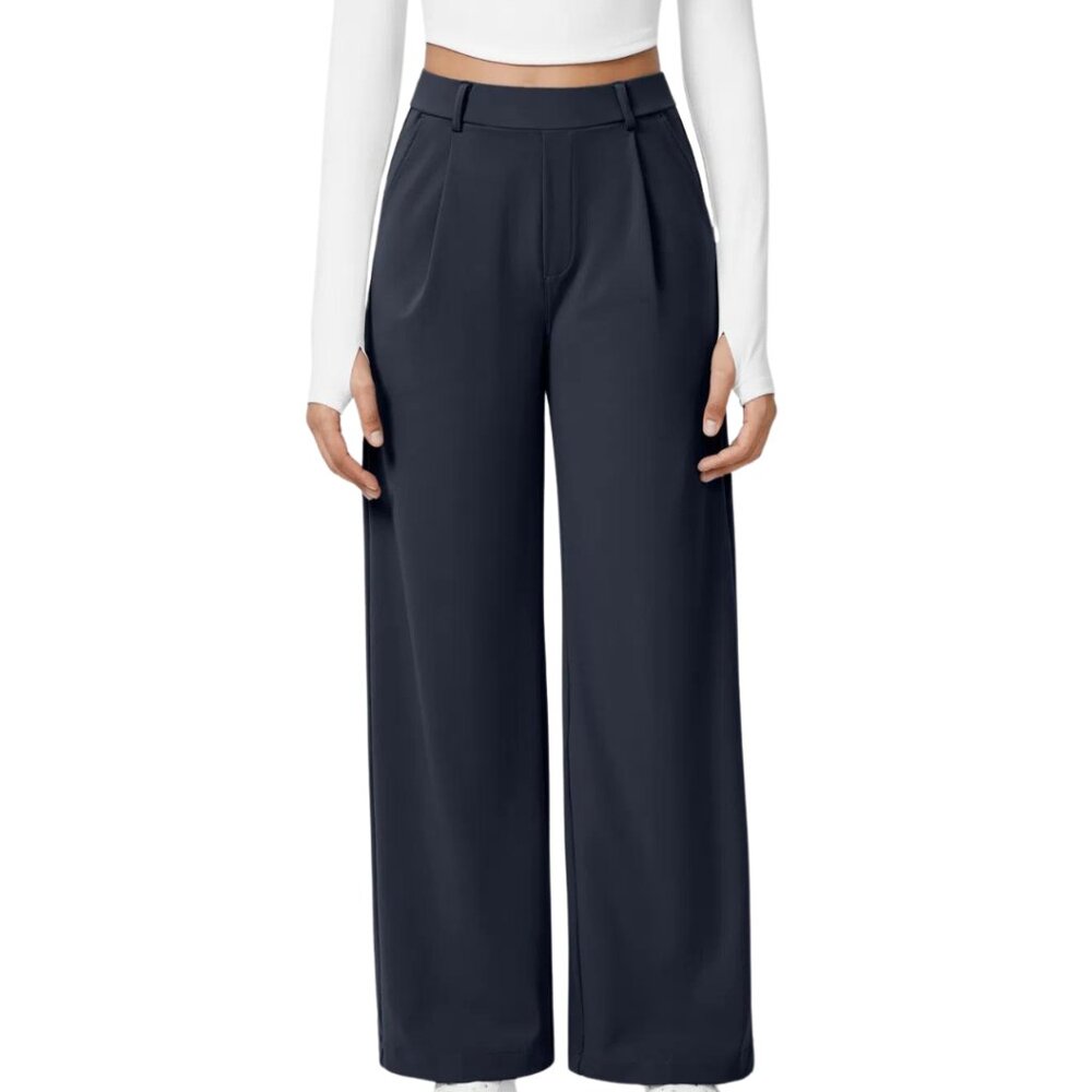 HALARA Flex Pleated Straight Leg Stretch Fit Navy Work Pants Various NWT